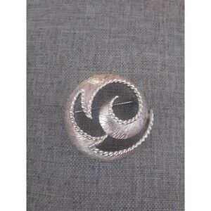 Crown Trifari brushed silvertone open work Brooch/pin